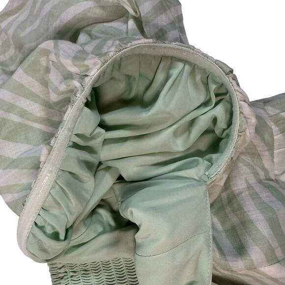 Chelsea28 Puff Sleeve Babydoll Dress XL Green Ivory Zebra Print - Picture 9 of 9